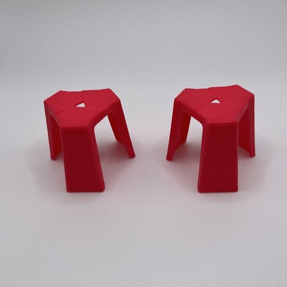 Barbie Doll Accessory ~ Chelsea CAMPER Playset ~ Replacement RED STOOLS ~ 2pc - Picture 1 of 4